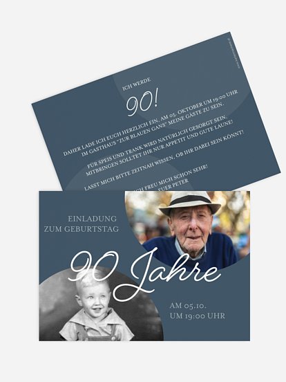 Einladung zum 90. Geburtstag selber gestalten