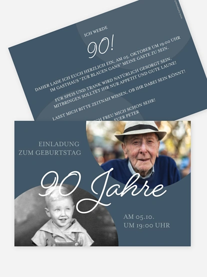 Einladung 90. Geburtstag Damals