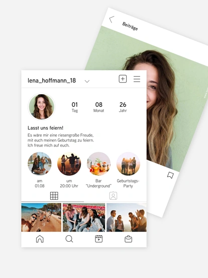 Einladung 18. Geburtstag Like and Follow