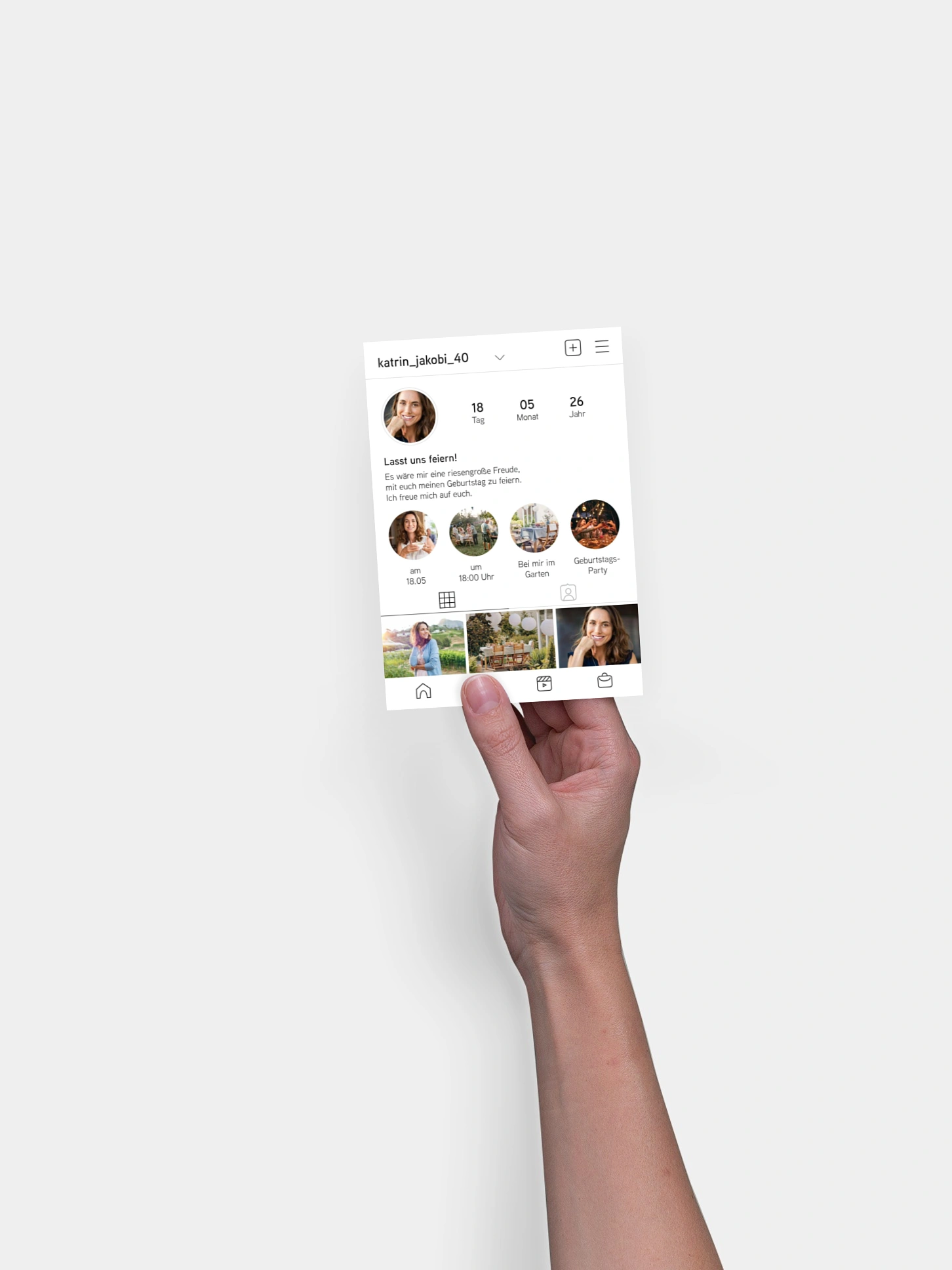 Einladung 40. Geburtstag Like and Follow