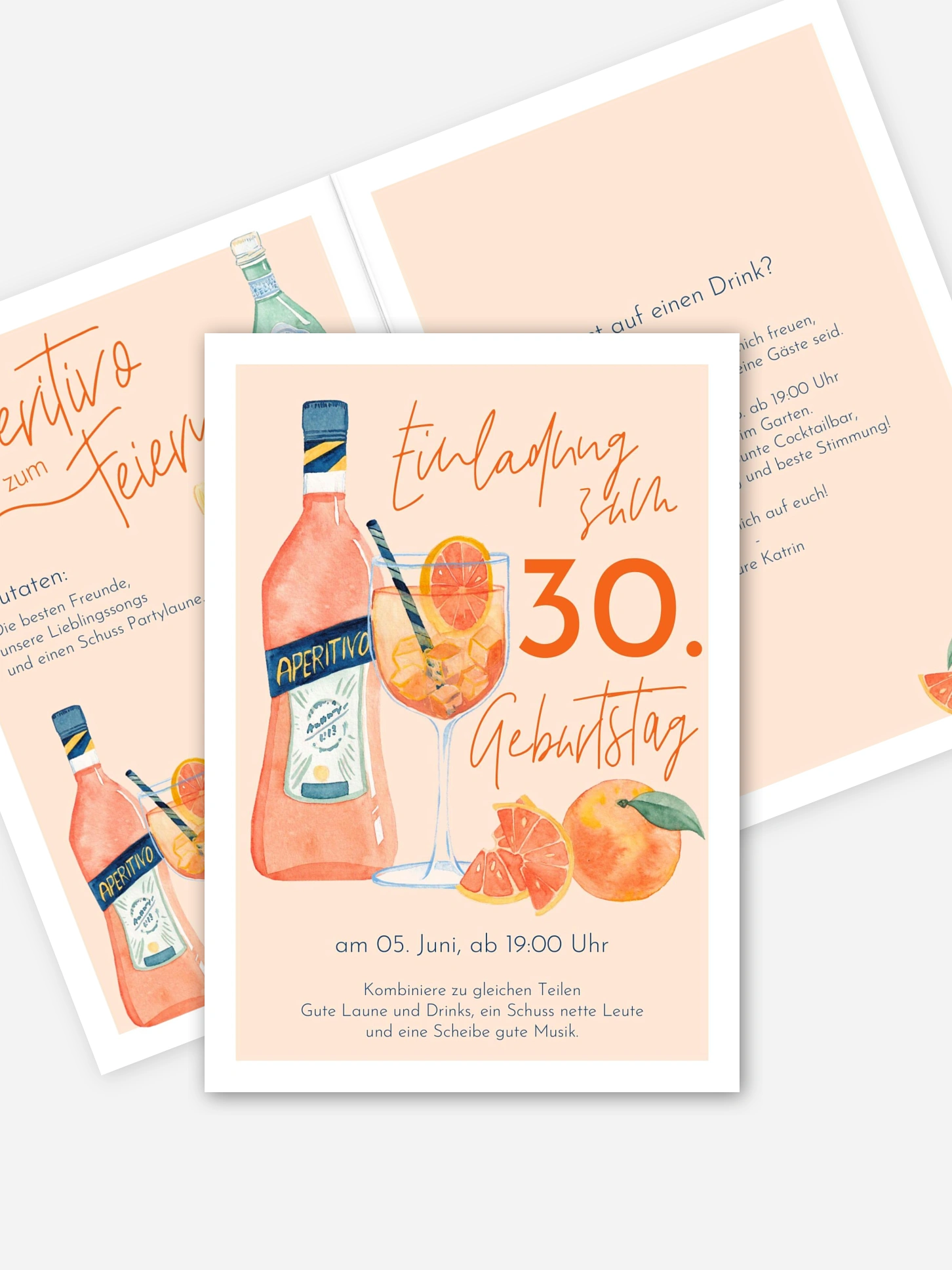 Einladung 30. Geburtstag Aperitivo