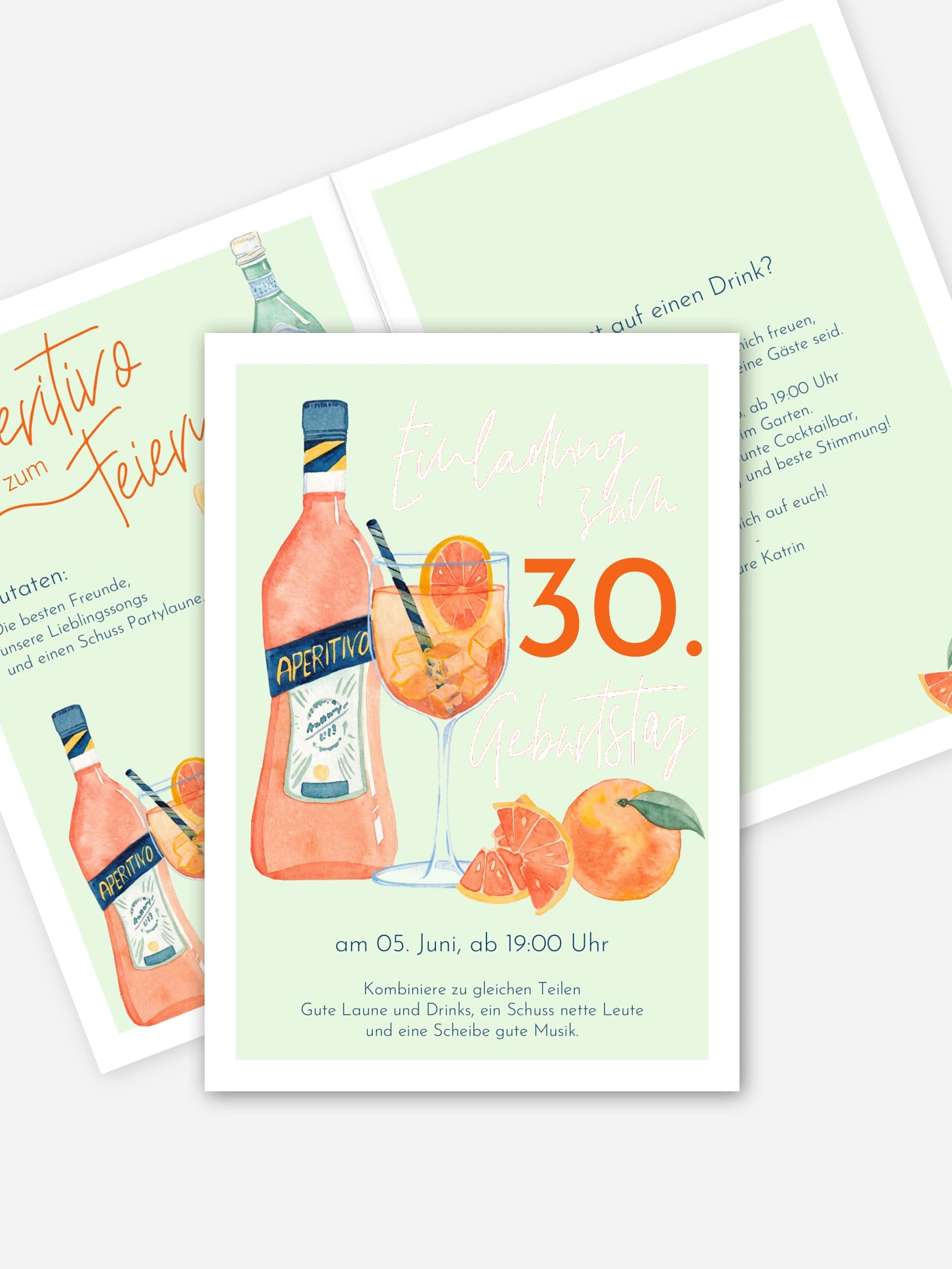 Einladung 30. Geburtstag Aperitivo