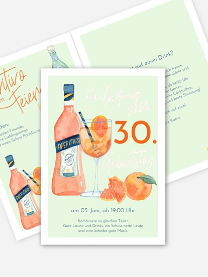 Einladung 30. Geburtstag Aperitivo