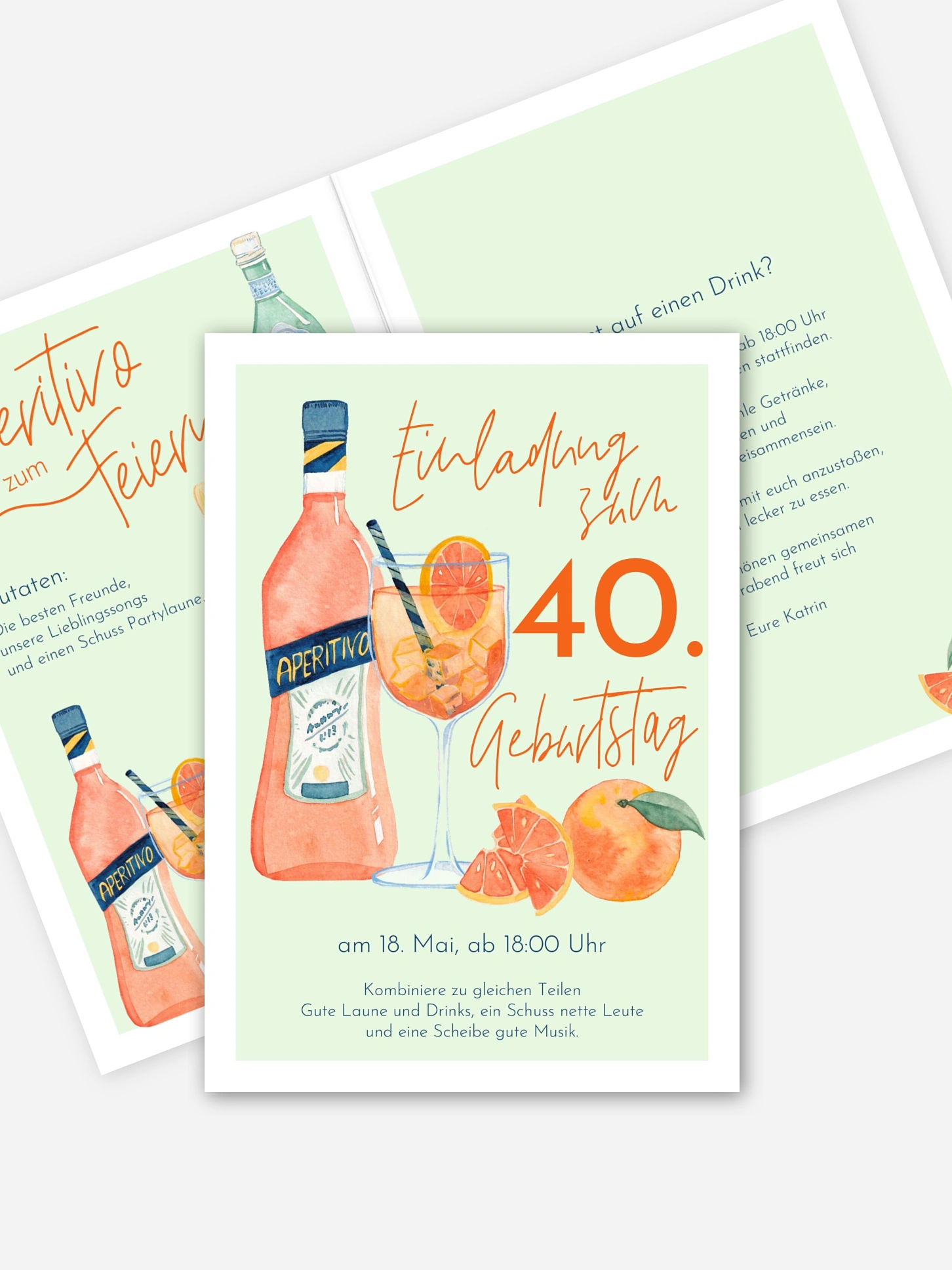 Einladung 40. Geburtstag Aperitivo