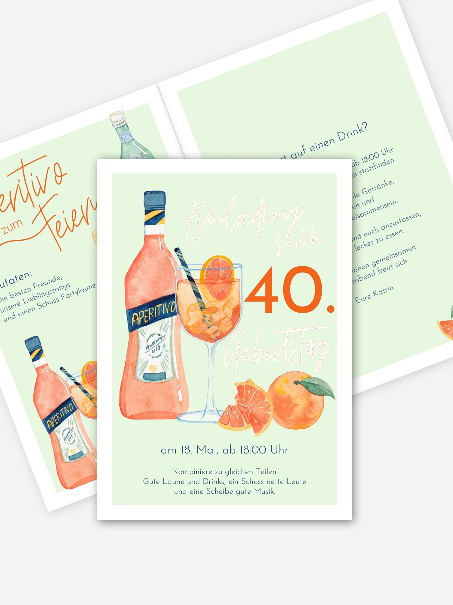 Einladung 40. Geburtstag Aperitivo