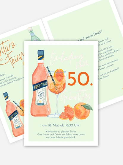 Einladung 50. Geburtstag Aperitivo