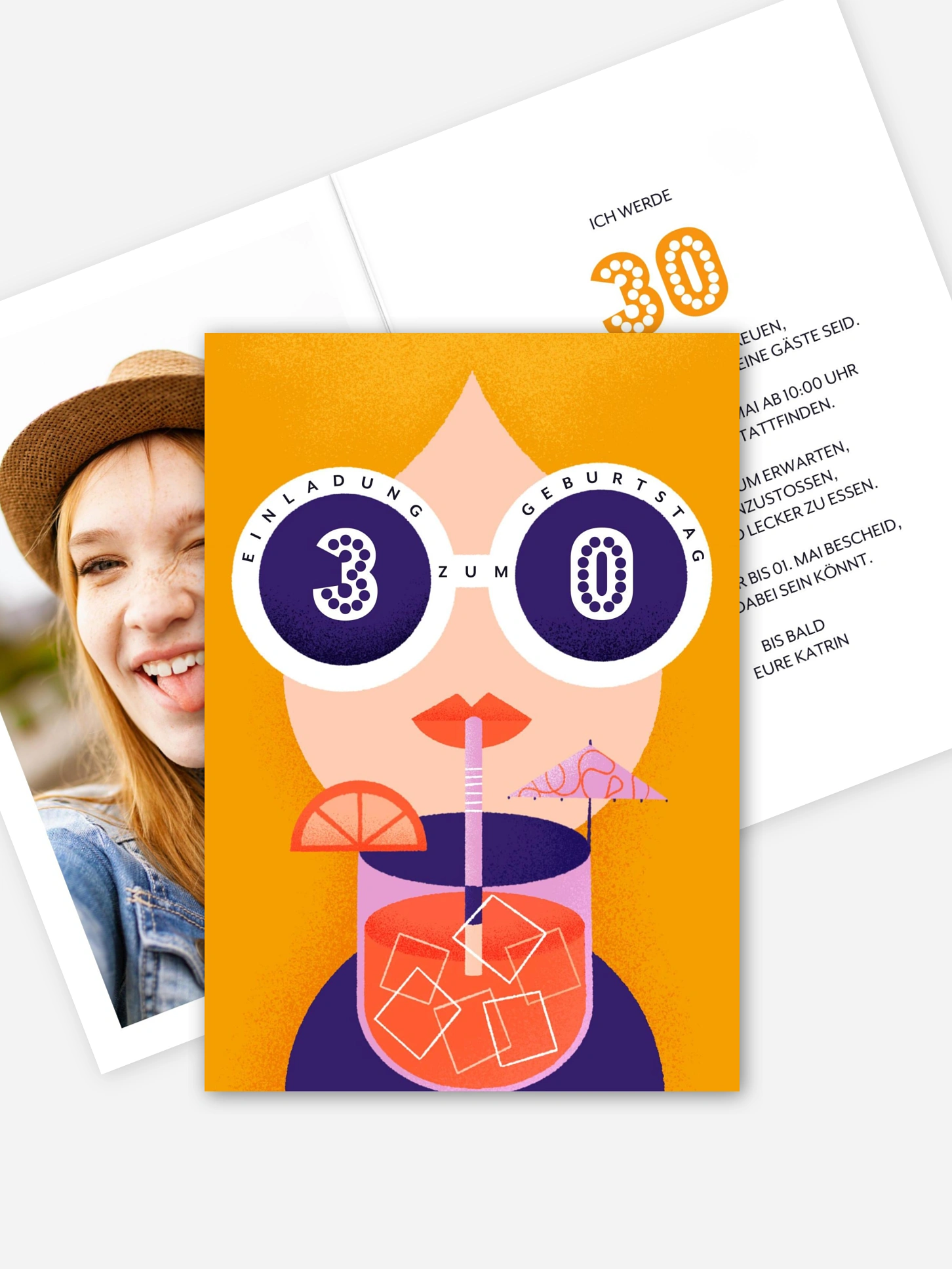 Einladung 30. Geburtstag Sunglasses
