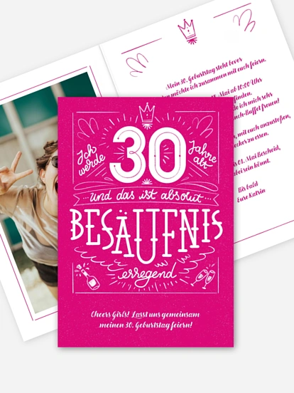Einladung 30. Geburtstag Prost Mädels