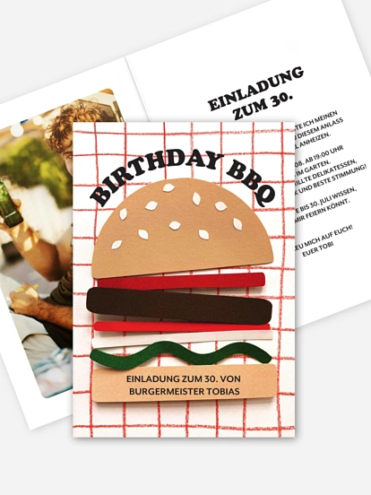 Einladung 30. Geburtstag Burgermeister