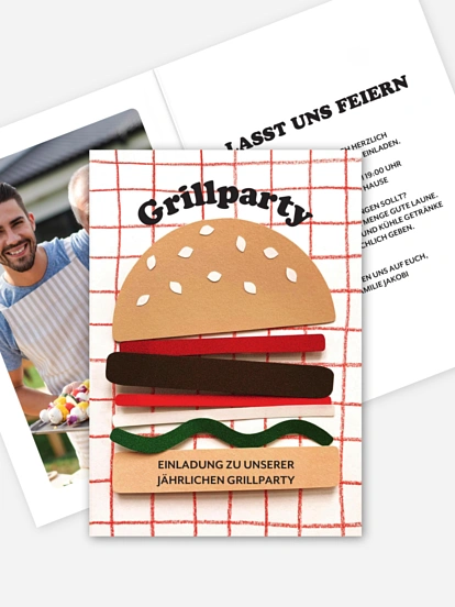 Partyeinladung Burgermeister