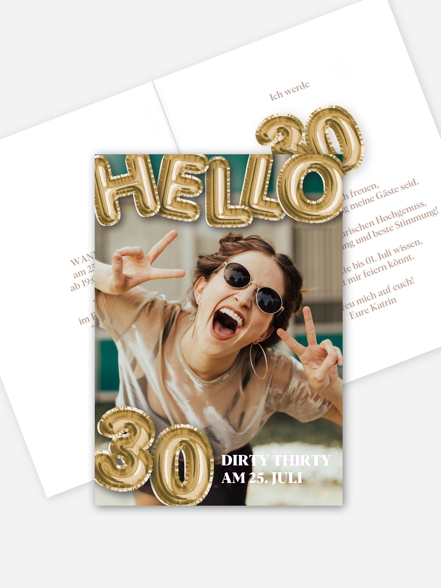 Einladung 30. Geburtstag Goldballons
