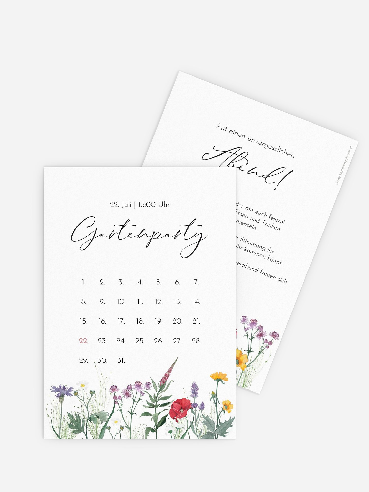 Partyeinladung Wildflowers