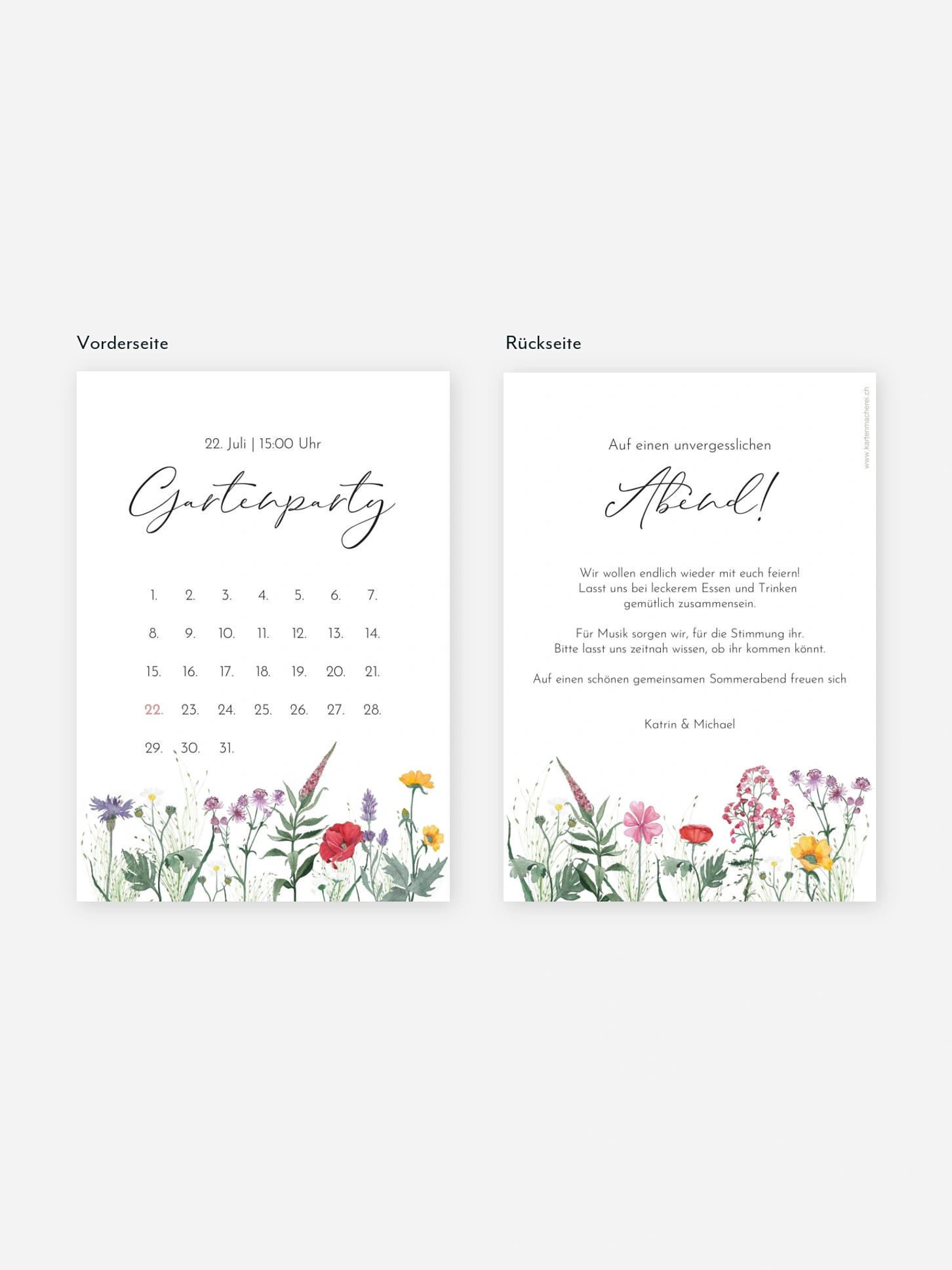 Partyeinladung Wildflowers