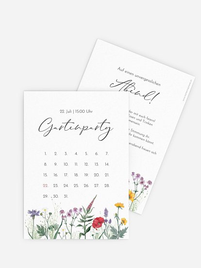 Partyeinladung Wildflowers