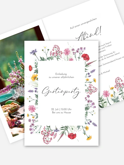Partyeinladung Wildflowers