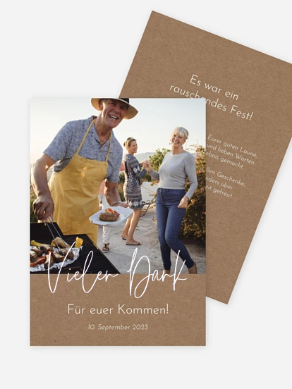 Dankeskarte Geburtstag Feierlaune