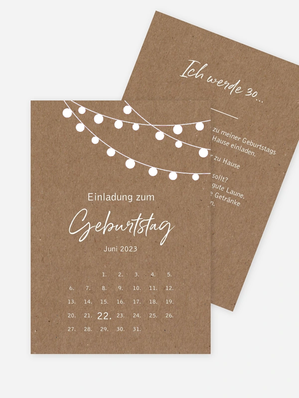 Einladung 30. Geburtstag Lichterzauber