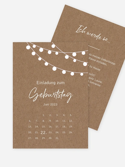 Einladung 40. Geburtstag Lichterzauber