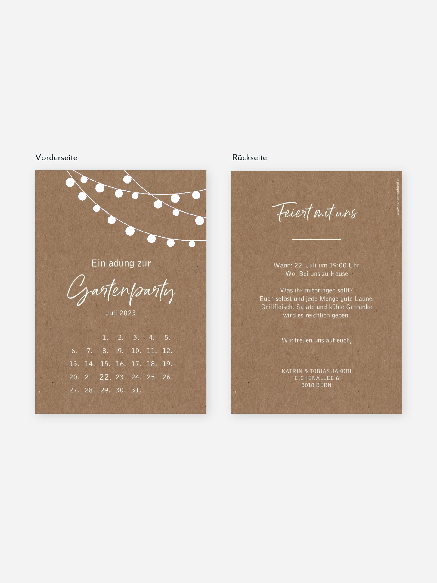 Partyeinladung Lichterzauber Save the Date