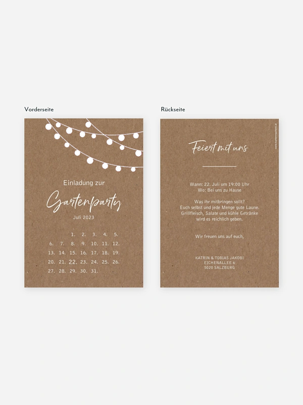 Partyeinladung Lichterzauber Save the Date