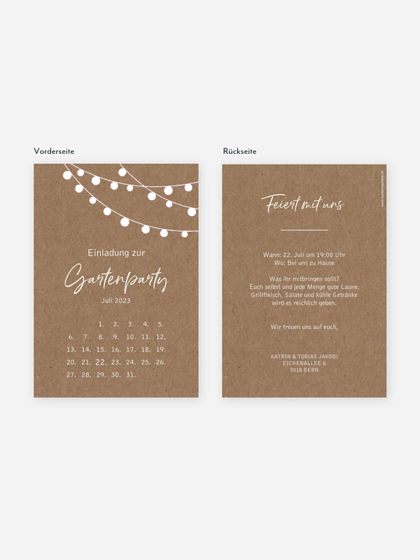 Partyeinladung Lichterzauber Save the Date