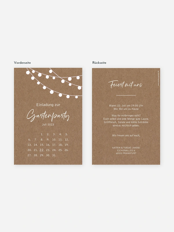 Partyeinladung Lichterzauber Save the Date