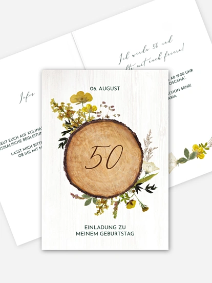Einladung 50. Geburtstag Forest Love