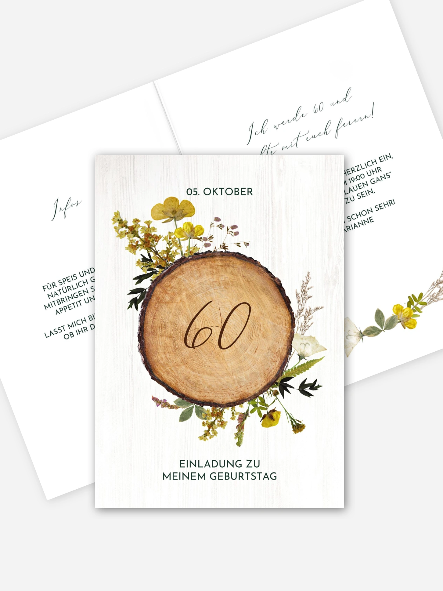 Einladung 60. Geburtstag Forest Love