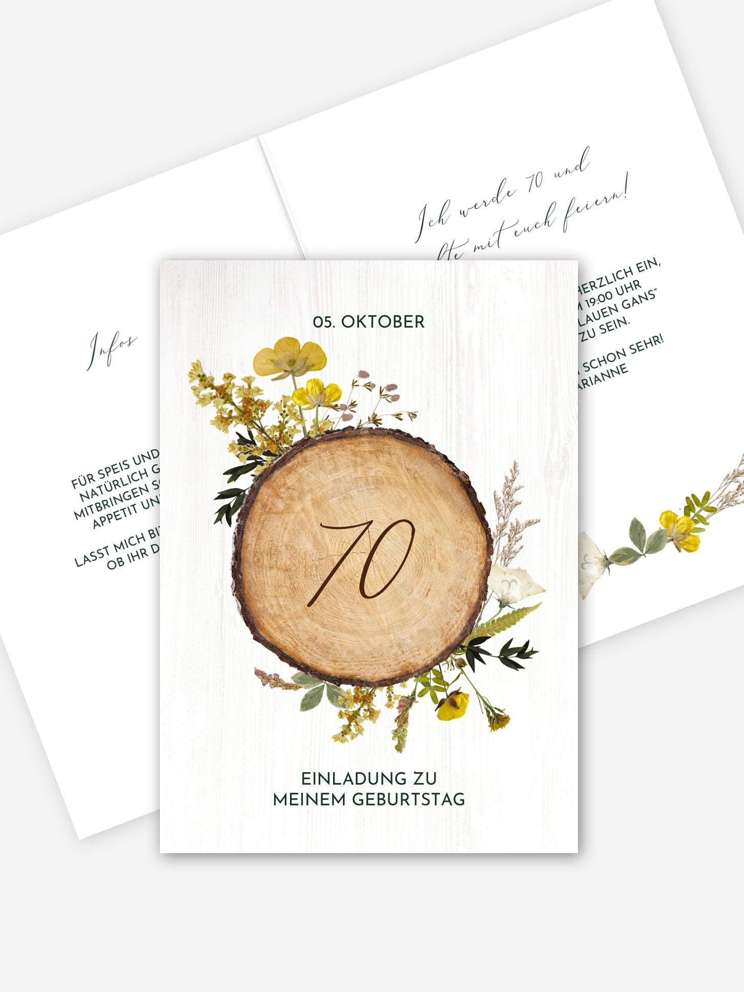 Einladung 70. Geburtstag Forest Love