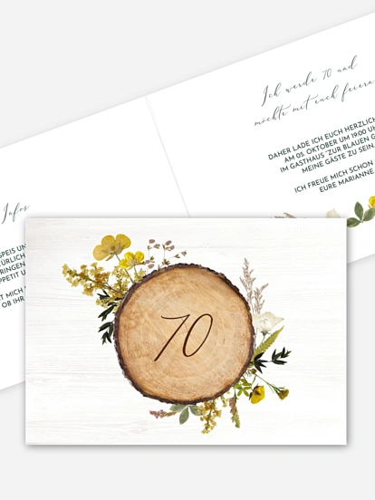 Einladung 70. Geburtstag Forest Love