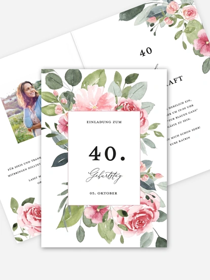 Einladung 40. Geburtstag Rosie