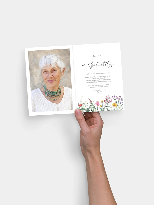 Einladung 70. Geburtstag Wildflower