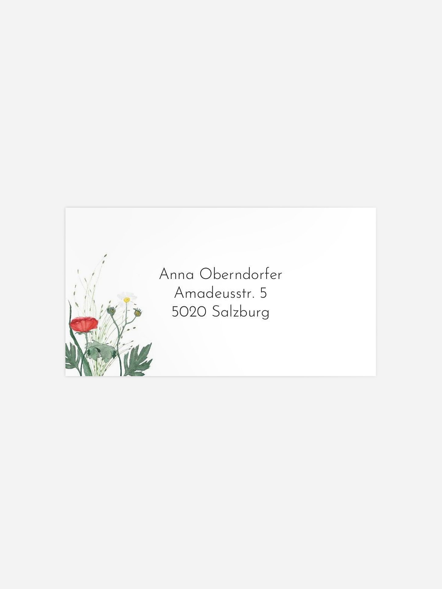 Empfängeraufkleber Geburtstag Wildflower