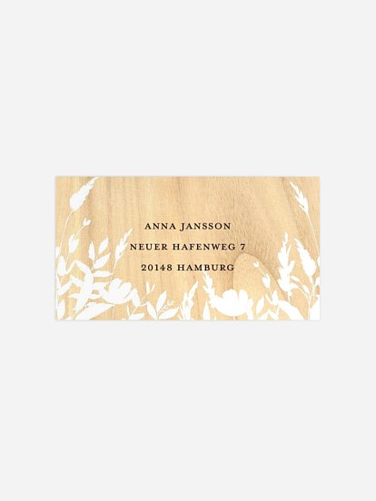 Empfängeraufkleber Geburtstag Wooden Flower