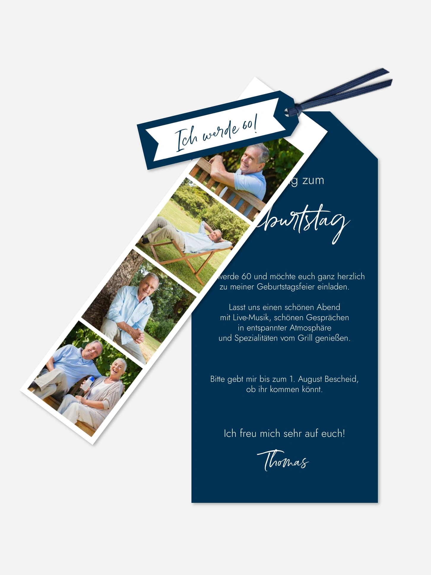 Einladung 60. Geburtstag Photo Strip