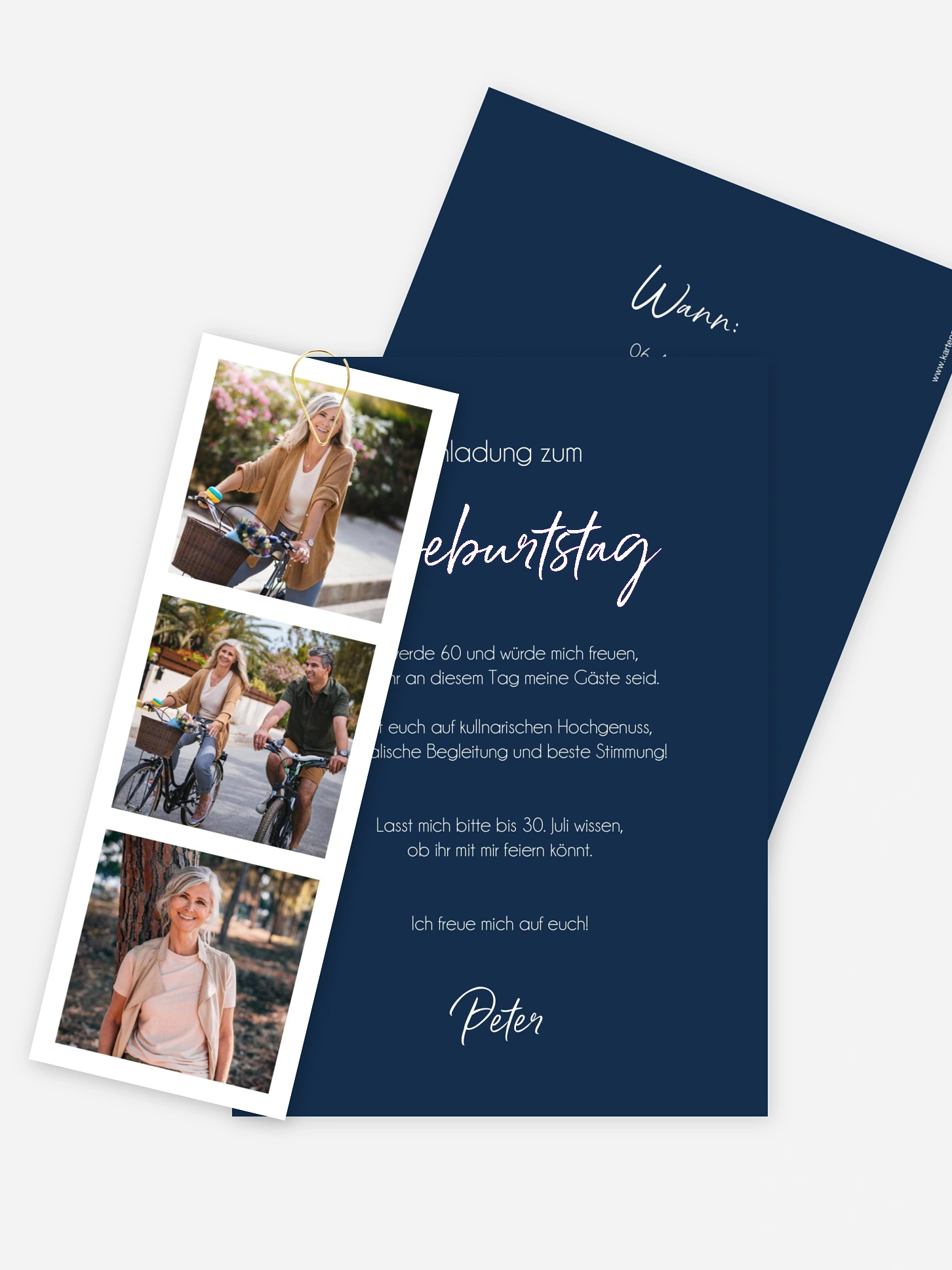 Einladung 60. Geburtstag Photo Strip