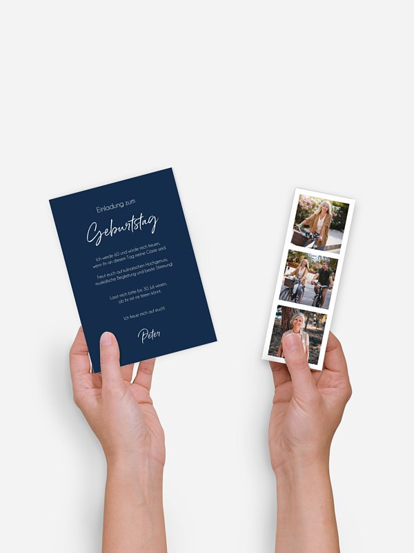 Einladung 60. Geburtstag Photo Strip