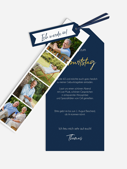 Einladung 60. Geburtstag Photo Strip