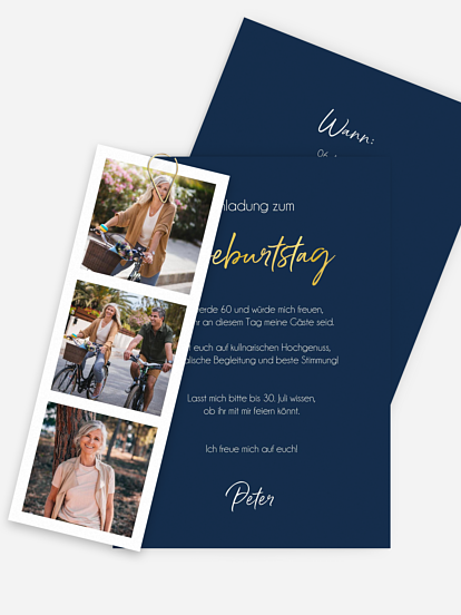Einladung 60. Geburtstag Photo Strip