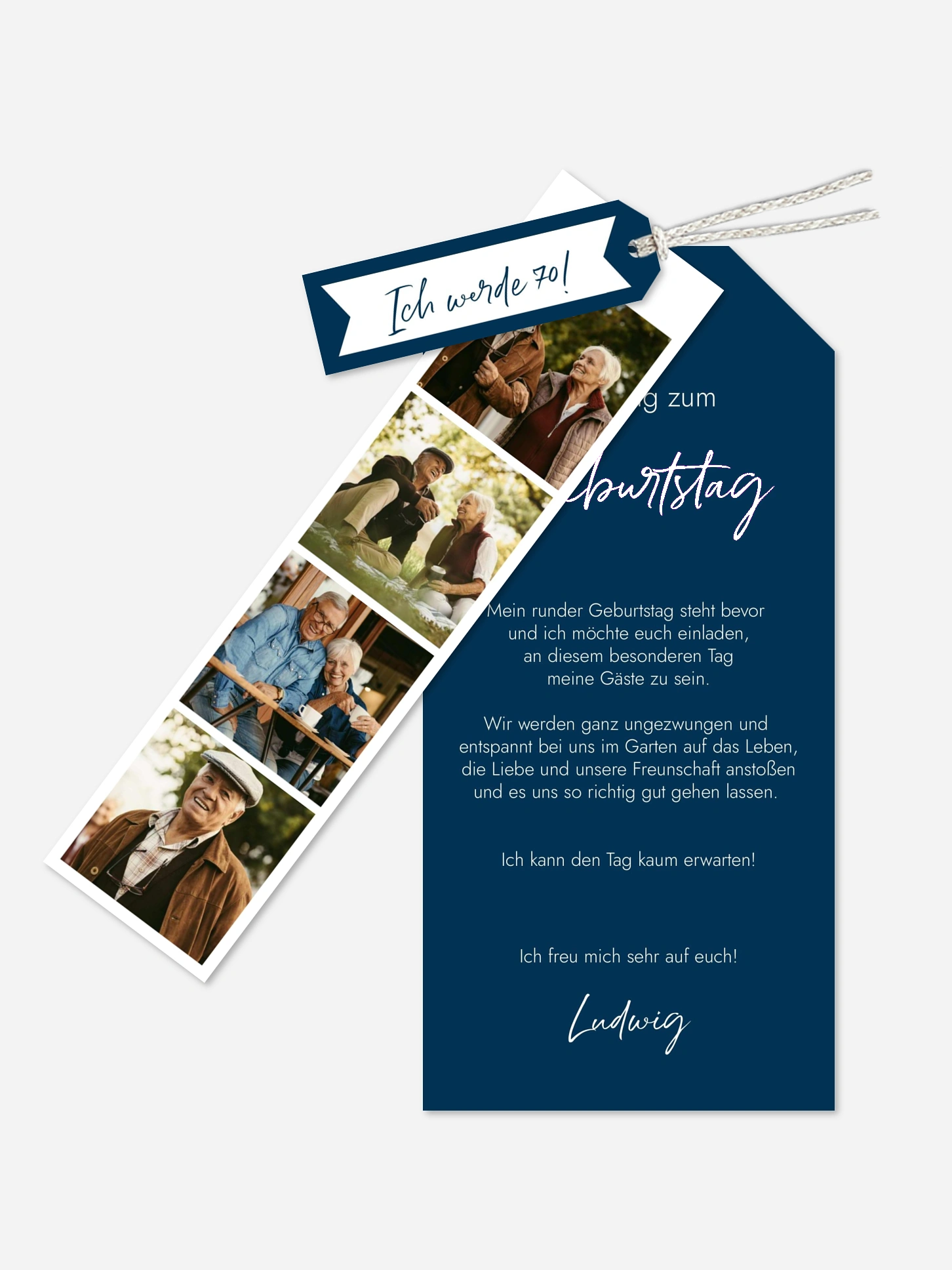 Einladung 70. Geburtstag Photo Strip