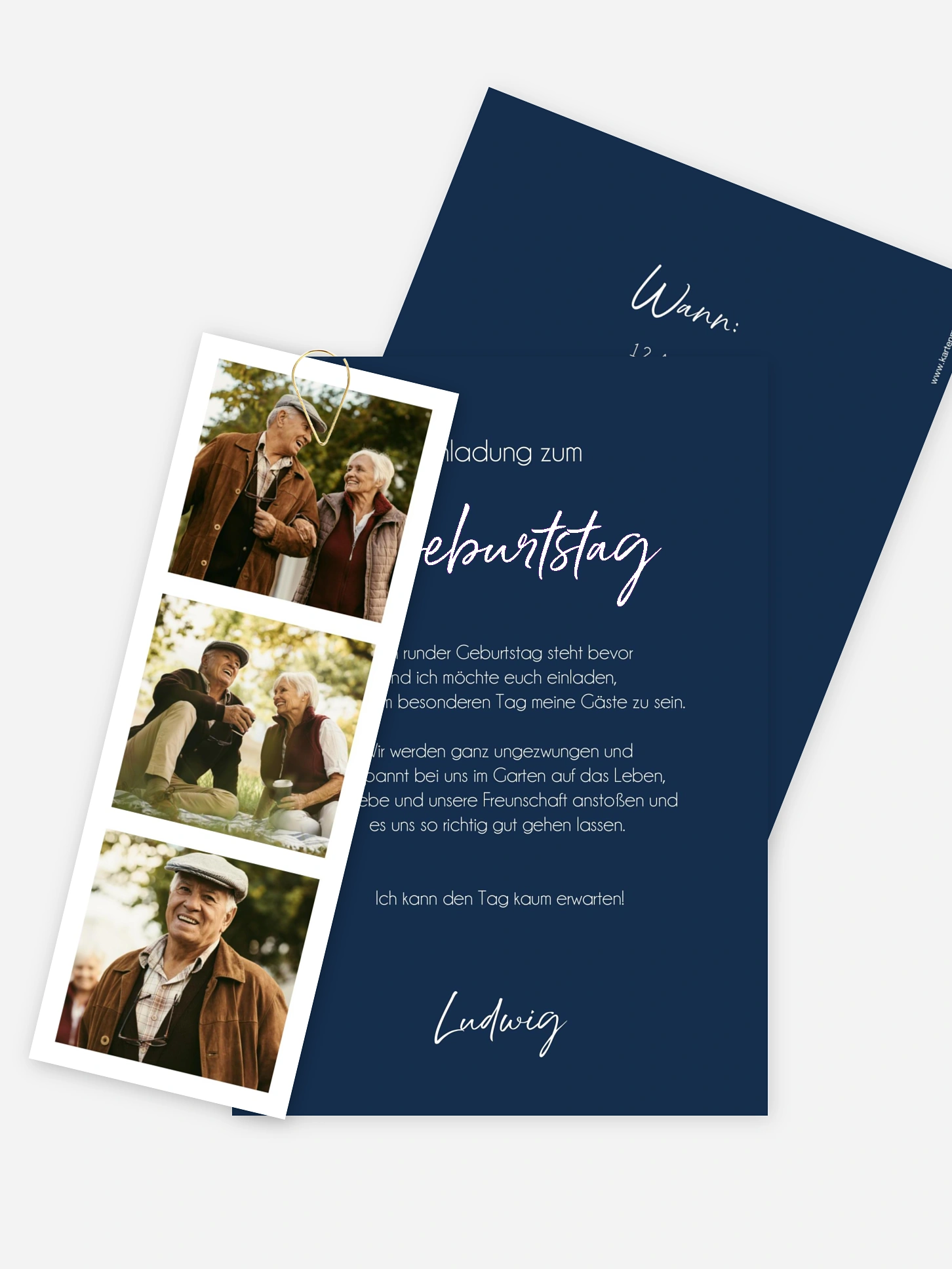 Einladung 70. Geburtstag Photo Strip