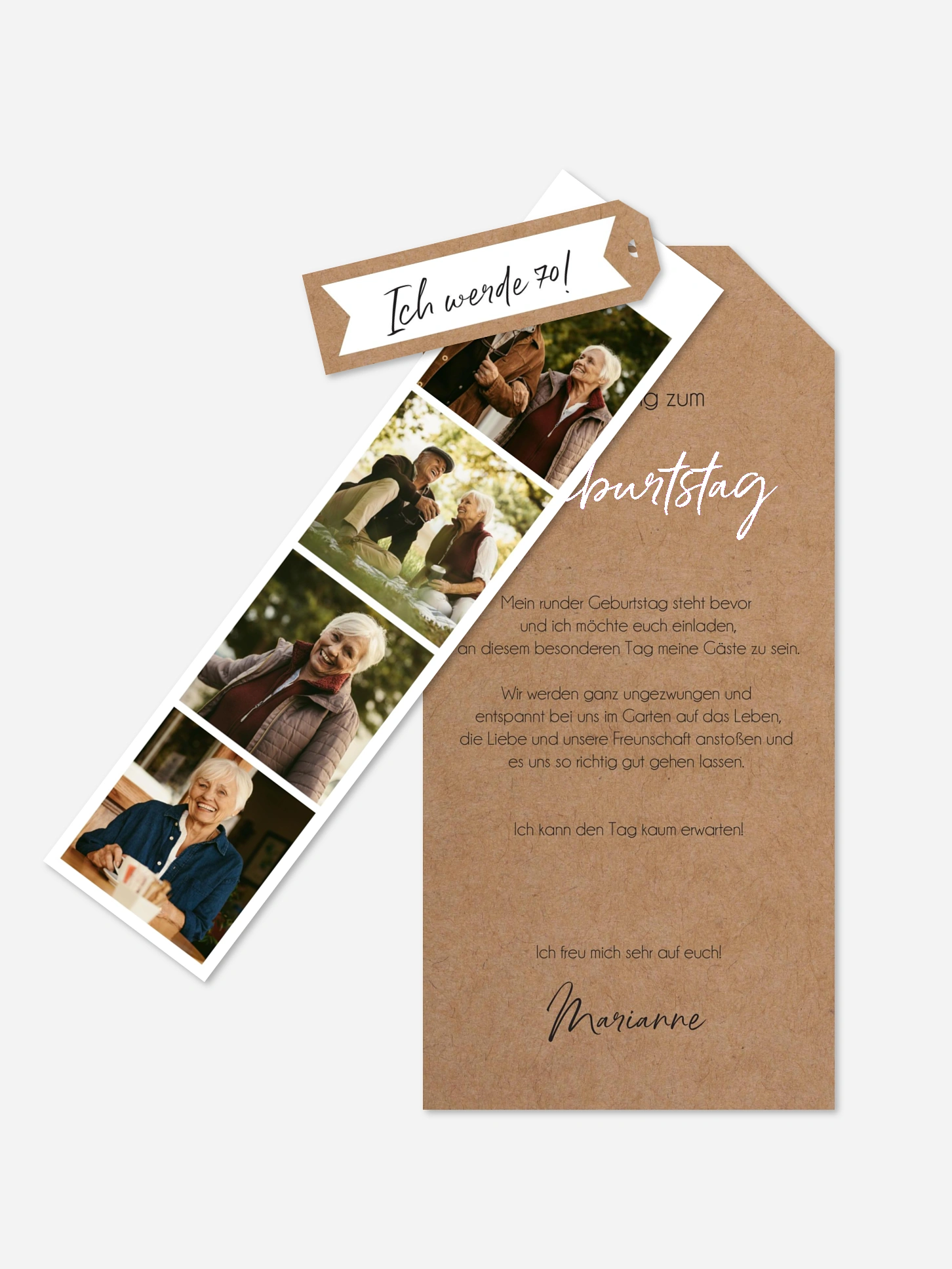 Einladung 70. Geburtstag Photo Strip