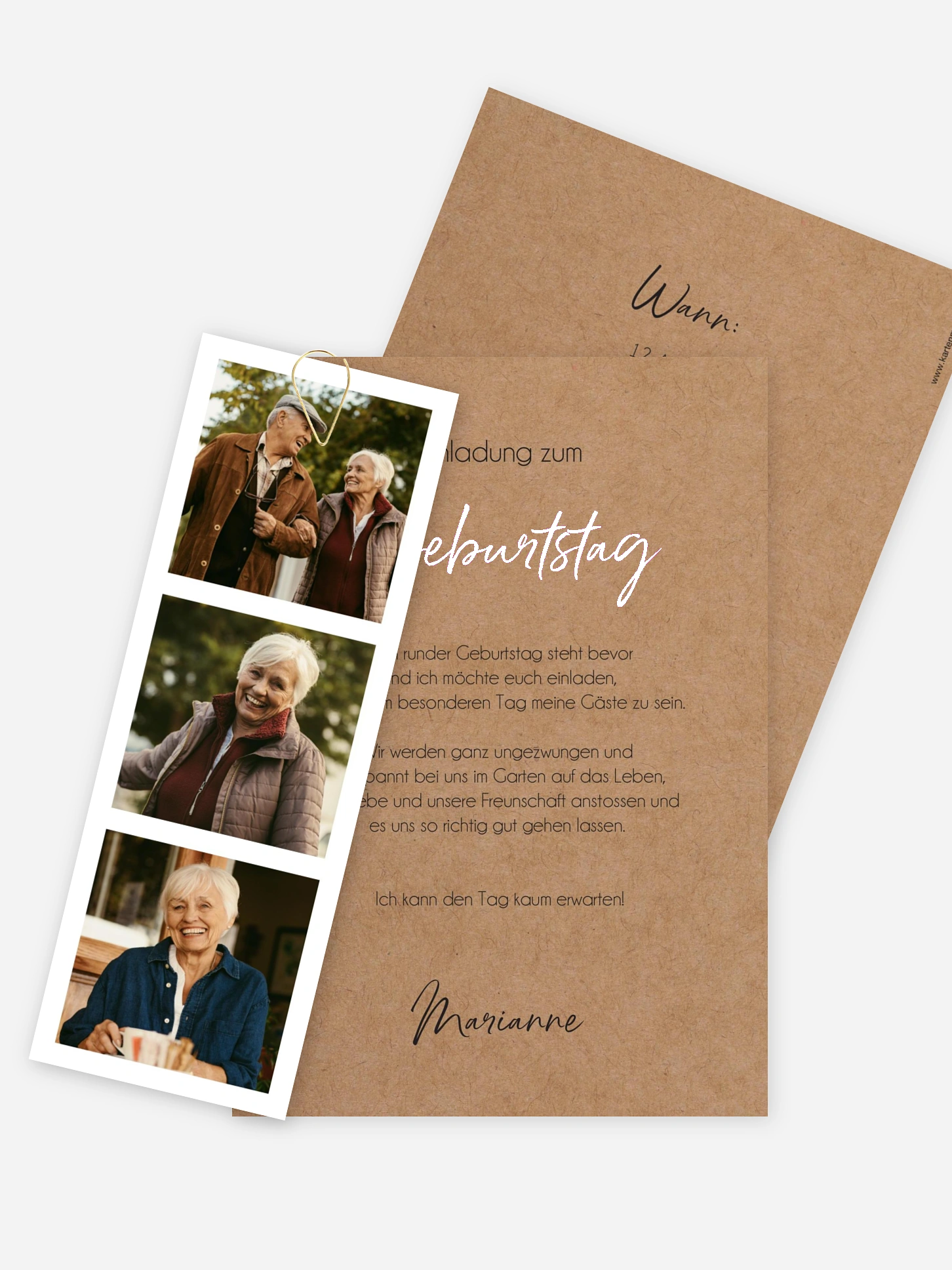 Einladung 70. Geburtstag Photo Strip