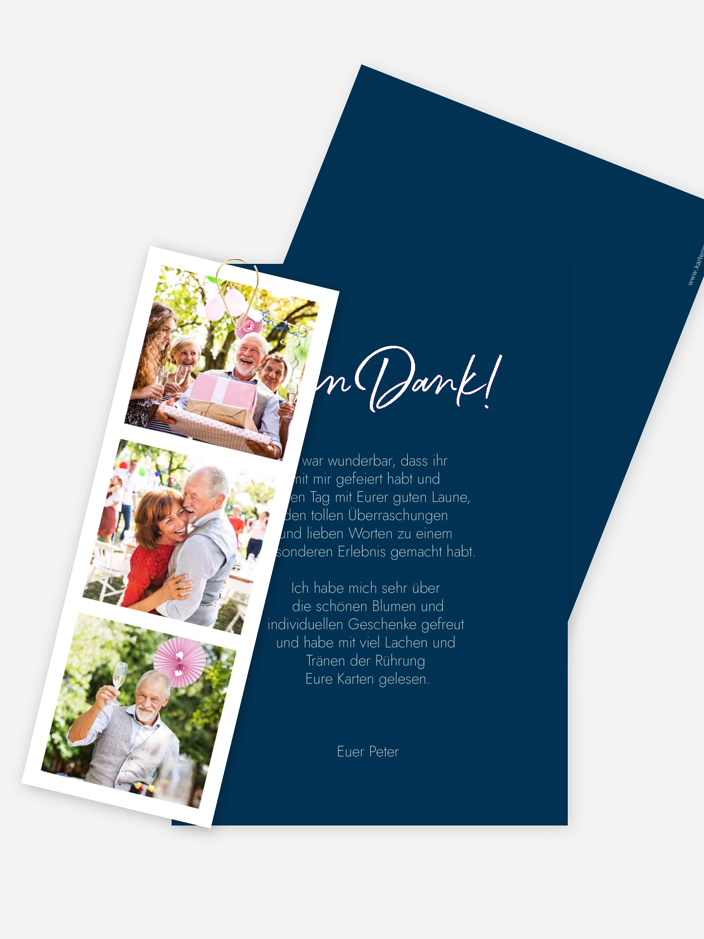 Dankeskarte Geburtstag Photo Strip