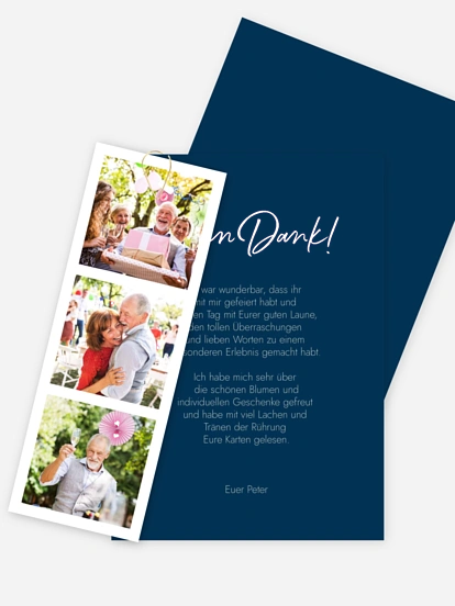 Dankeskarte Geburtstag Photo Strip
