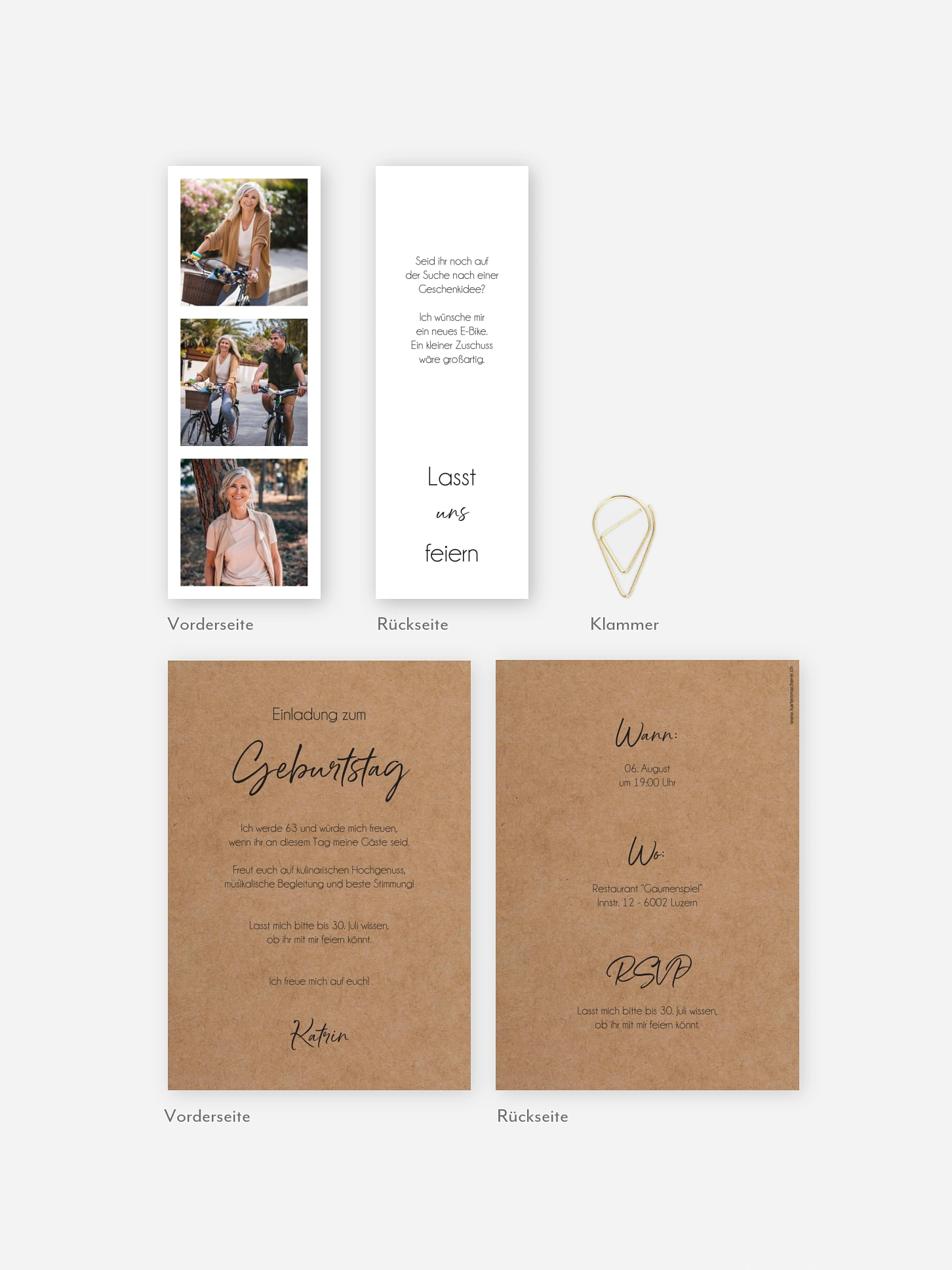 Geburtstagseinladung Photo Strip