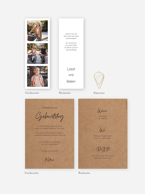 Geburtstagseinladung Photo Strip