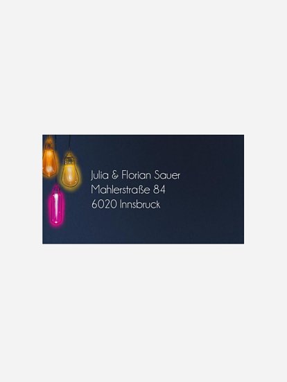 Empfängeraufkleber Party Lichterglanz