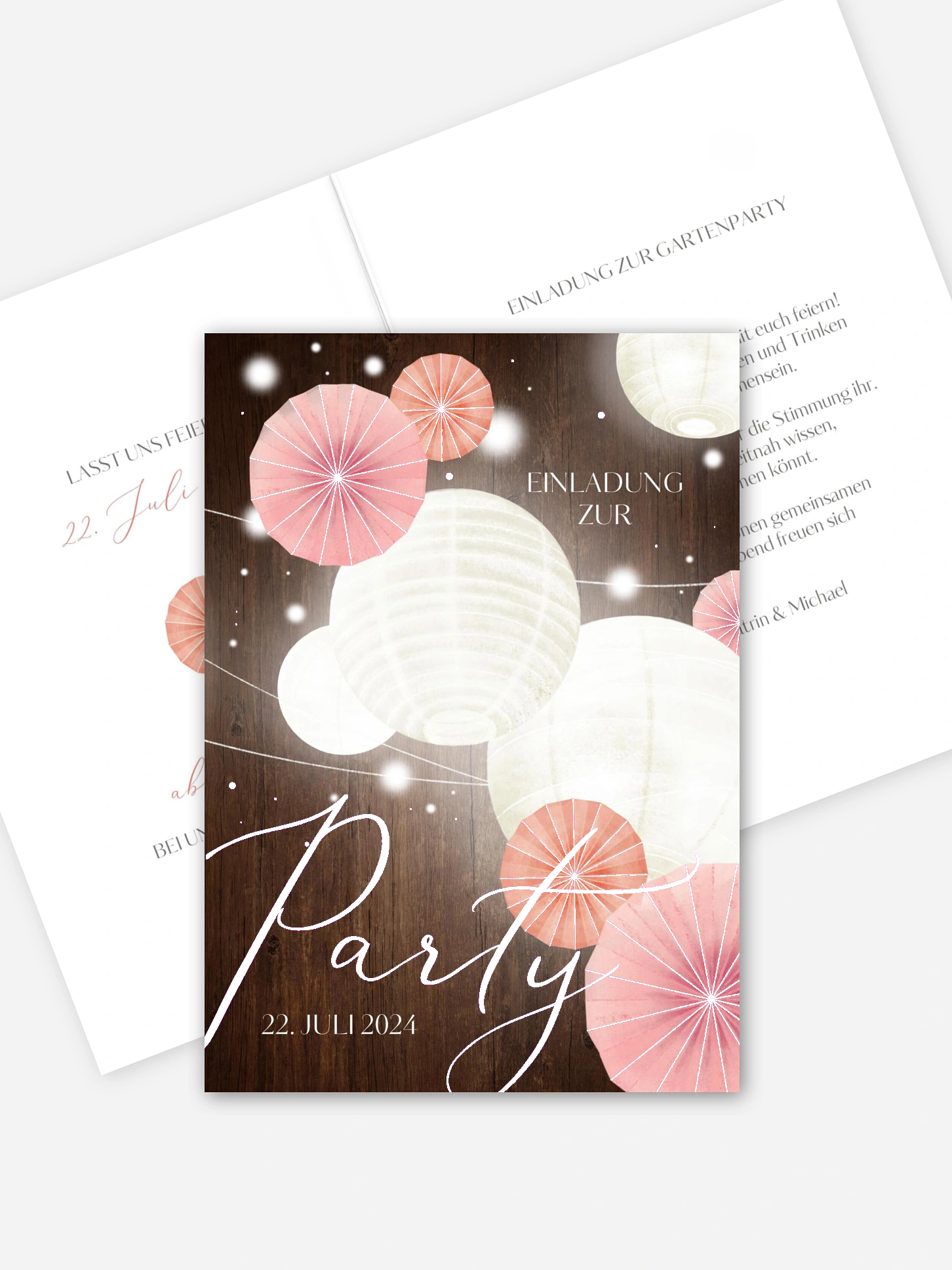 Partyeinladung Bright Lampions
