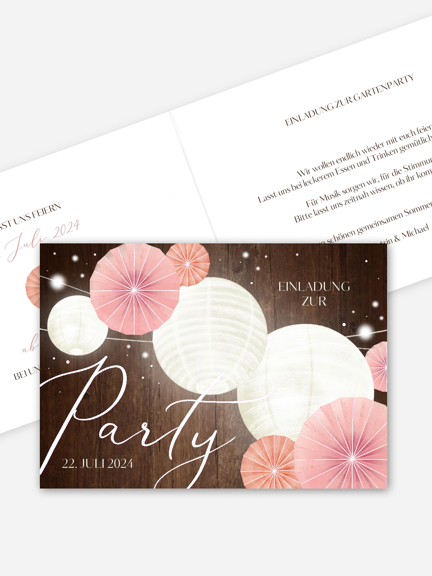 Partyeinladung Bright Lampions